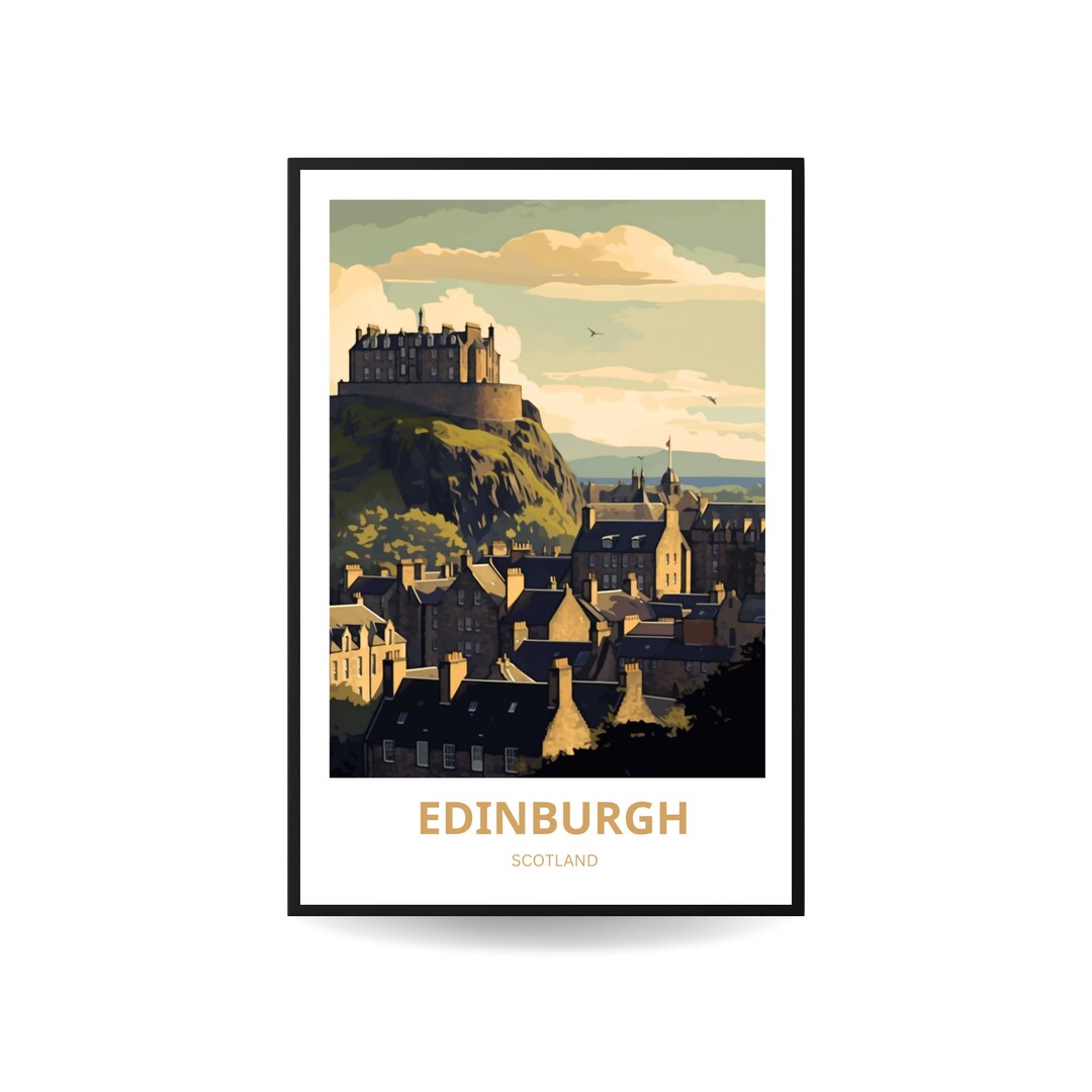 Edinburgh Print | Scotland Wall Art | Travel Poster | Edinburgh Castle ...