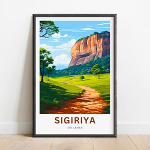 Sigiriya Travel Print - Sigiriya poster, Sri Lanka Wall Art, Framed present, Gift Sri Lanka Present