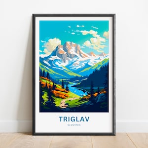 Triglav Travel Print - Triglav  poster, Slovenia Wall Art, Framed present, Gift Slovenia Present