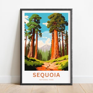 Sequoia National Park Travel Print - Sequoia poster, National Park Wall Art, Framed present, Gift United States Present