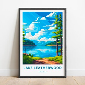 Lake Leatherwood Travel Print- Lake Leatherwood poster, Arkansas Wall Art, Framed present, Gift Arkansas, Custom text