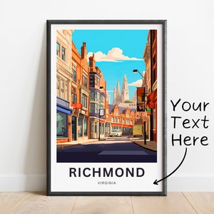 Personalized Richmond Travel Print - Richmond poster, Virginia Wall Art, Framed present, Gift Virginia Present
