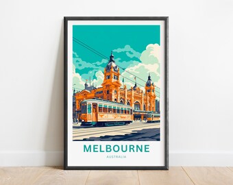 Melbourne Travel  Print - Melbourne poster, Australia Wall Art, Framed present, Gift Australia Present