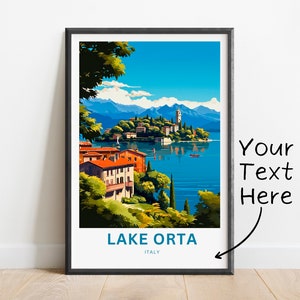 Personalized Lake Orta Travel Print - Lake Orta poster, Italy Wall Art, Framed present, Gift Italy Present
