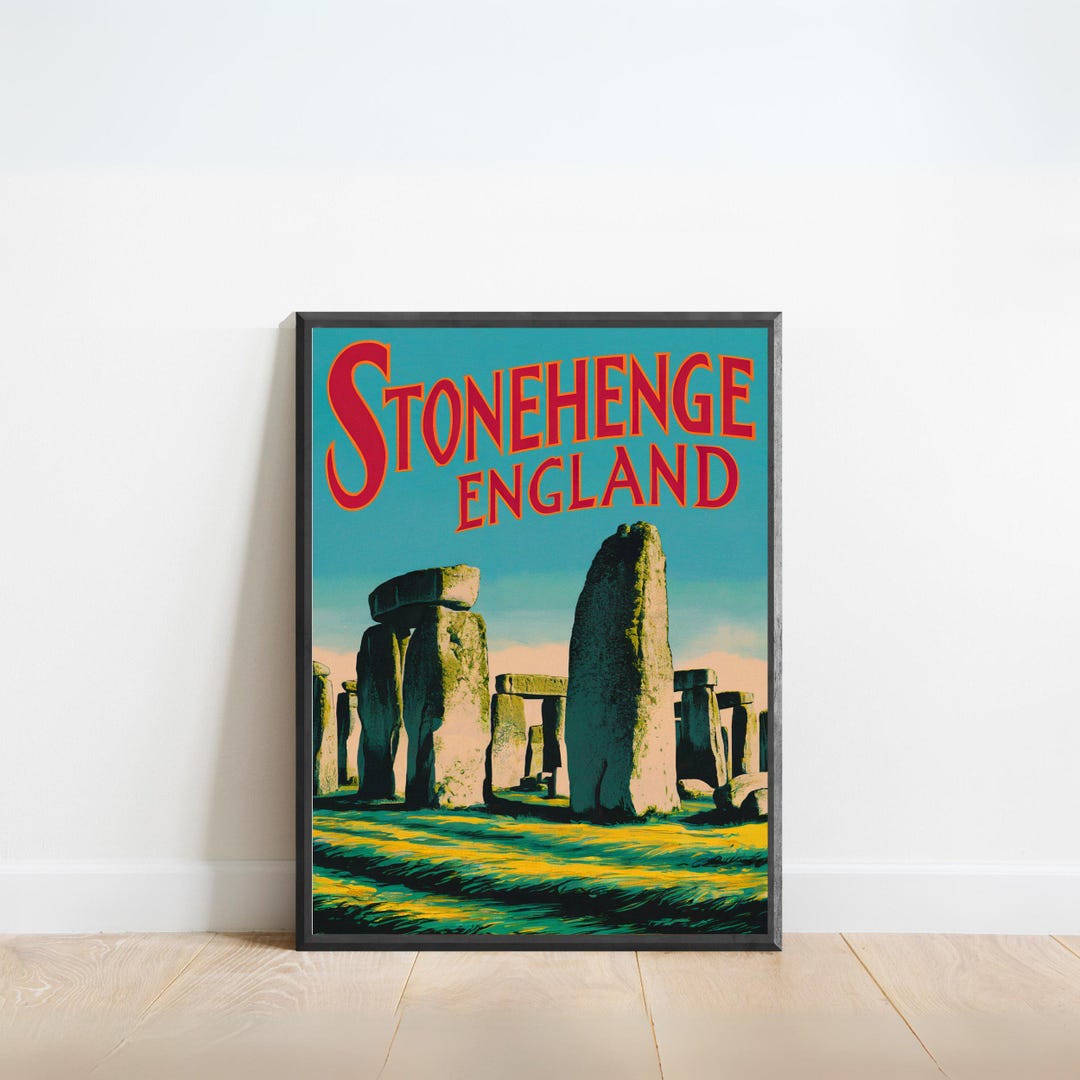 Stonehenge Vintage Travel Poster - Stonehenge Print, England Wall Art ...