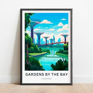 Gardens by the Bay Travel Print - Gardens by the Bay Sands poster, Singapore Wall Art, Framed present, Gift Singapore Present