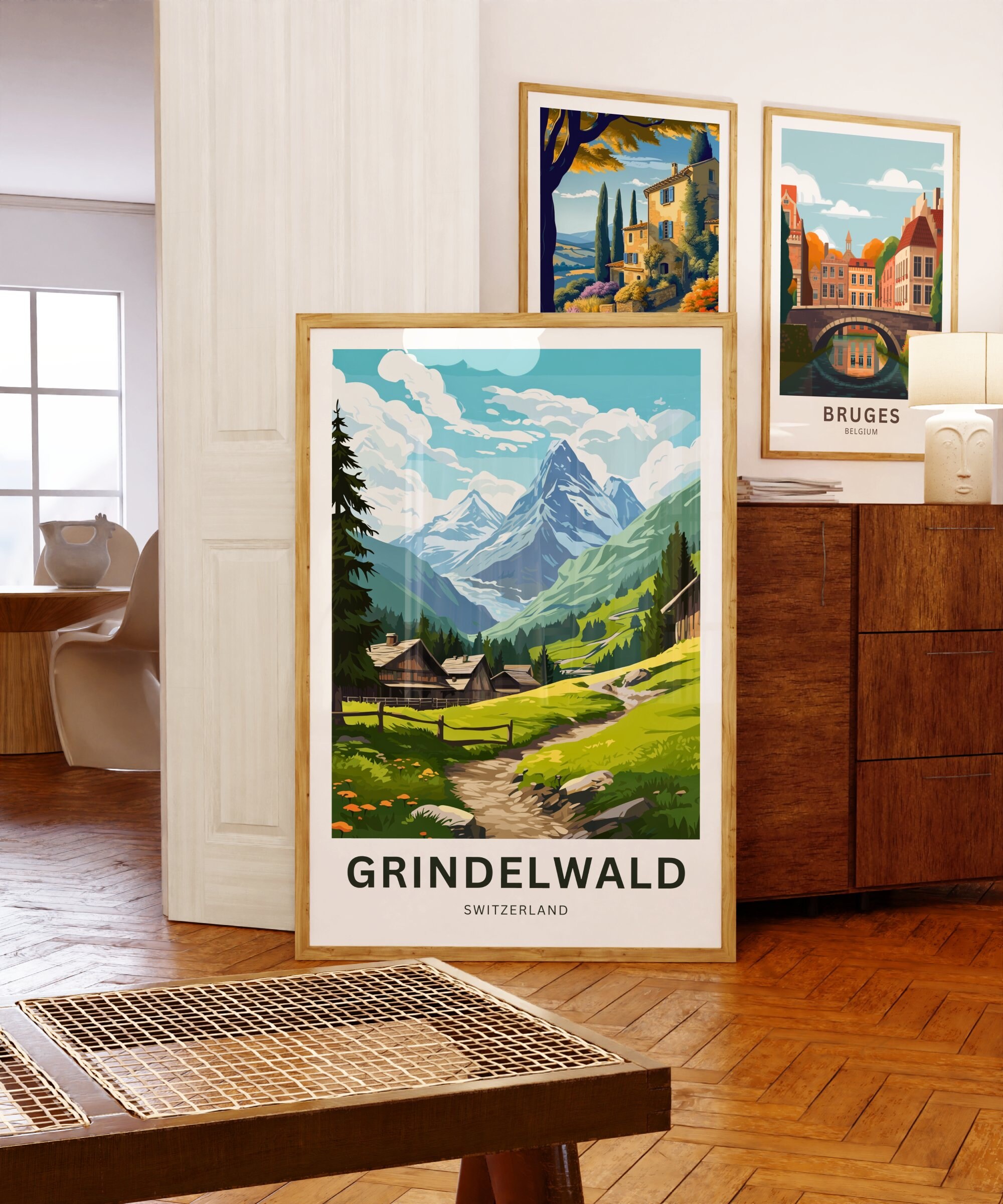 Grindelwald Travel Print - Grindelwald Poster, Switzerland Wall
