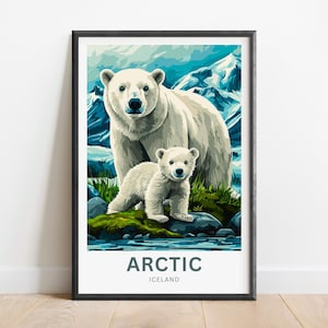 Stampa di viaggio artico - Poster artico, arte murale islandese, regalo incorniciato, regalo regione polare