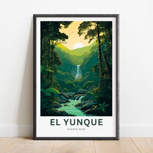 El Yunque Travel Print - El Yunque poster, El Yunque National Forest Puerto Rico Wall Art, Framed present, Gift Puerto Rico Present