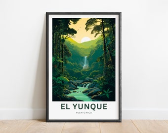 El Yunque Travel Print - El Yunque poster, El Yunque National Forest Puerto Rico Wall Art, Framed present, Gift Puerto Rico Present