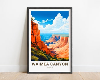 Waimea Canyon Reise Druck - Waimea Canyon Poster, Hawaii Wand Kunst, gerahmtes Geschenk, Geschenk Hawaii Geschenk