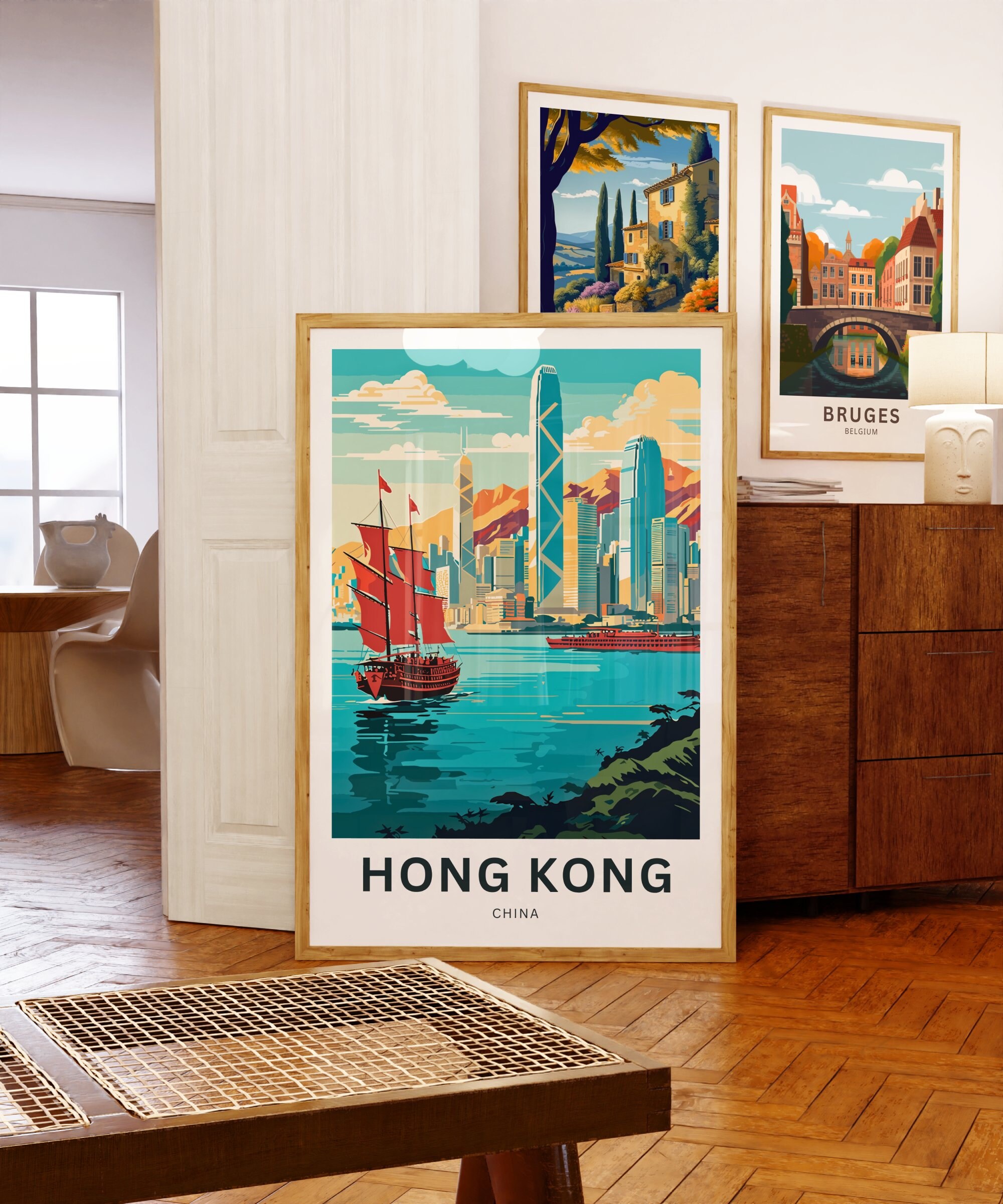 Hong Kong Travel Print - Hong Kong Poster, China Wall Art, Framed