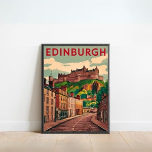 Edinburgh Vintage Travel Poster - Edinburgh print, Scotland Wall Art, Framed present, Gift Scotland Present