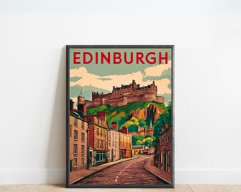 Edinburgh Vintage Travel Poster - Edinburgh print, Scotland Wall Art, Framed present, Gift Scotland Present