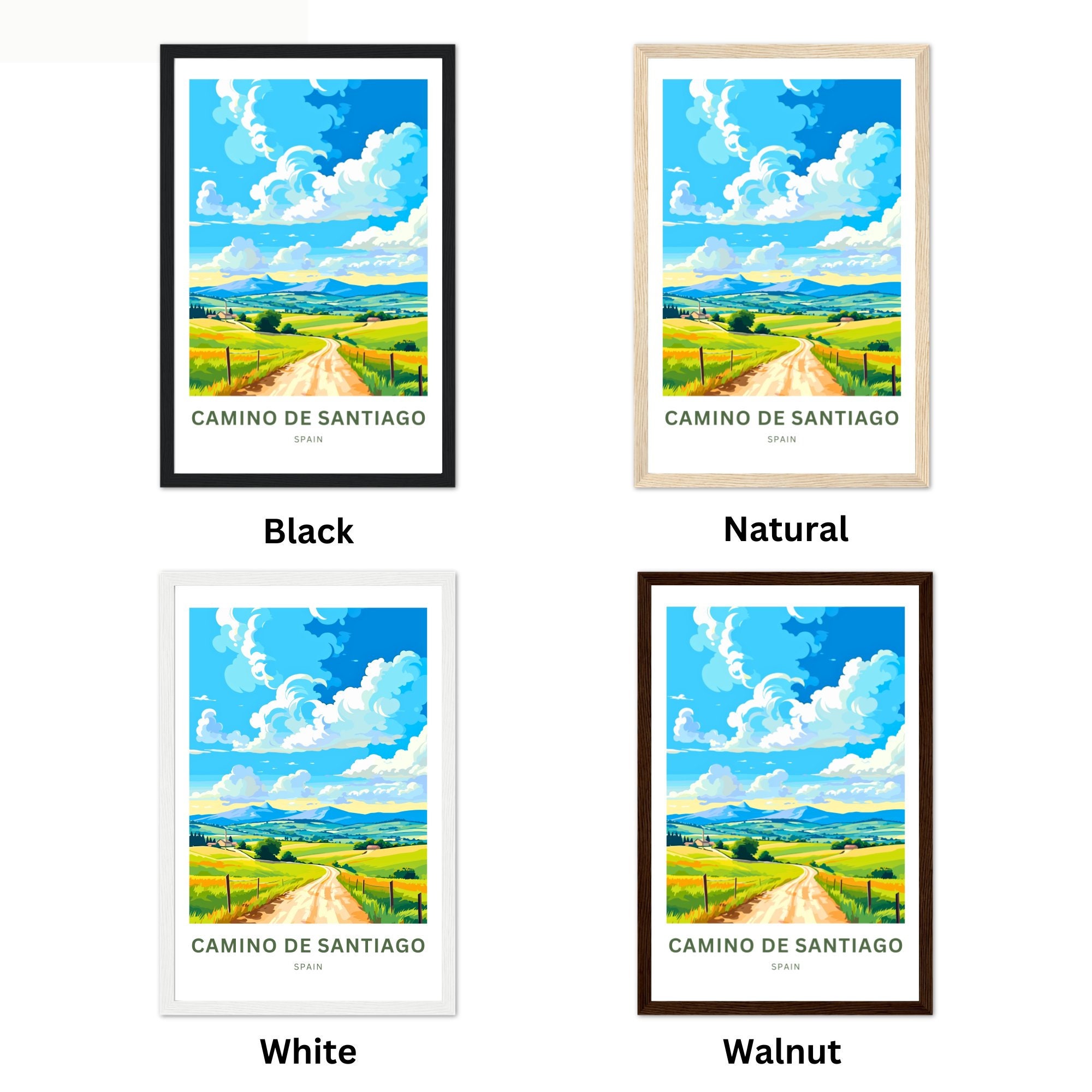 Camino De Santiago Travel Print - Camino De Santiago Poster, Spain