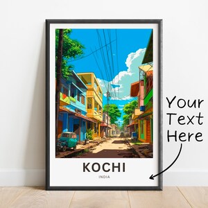Personalized Kochi Travel Print - Kochi  poster, India Wall Art, Framed present, Gift India Present