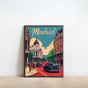 Madrid Vintage Travel Poster - Madrid print, Spain Vintage Wall Art, Framed present, Gift Spain Present