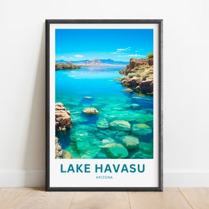 Lake Havasu Travel Print - Lake Havasu poster, Arizona Wall Art, Framed present, Gift Arizona Present