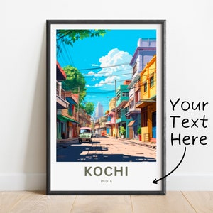 Personalized Kochi Travel Print - Kochi  poster, India Wall Art, Framed present, Gift India Present