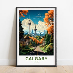 Calgary Travel Print - Calgary poster, Canada Wall Art, Framed present, Gift Canada Present