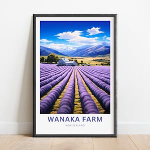 Wanaka Farm Travel Print - Wanaka Farm poster, New Zealand Wall Art, Framed present, Gift New Zealand Present
