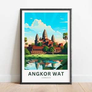 Angkor Wat Travel Print - Angkor Wat poster, Cambodia Wall Art, Framed present, Gift Cambodia Present