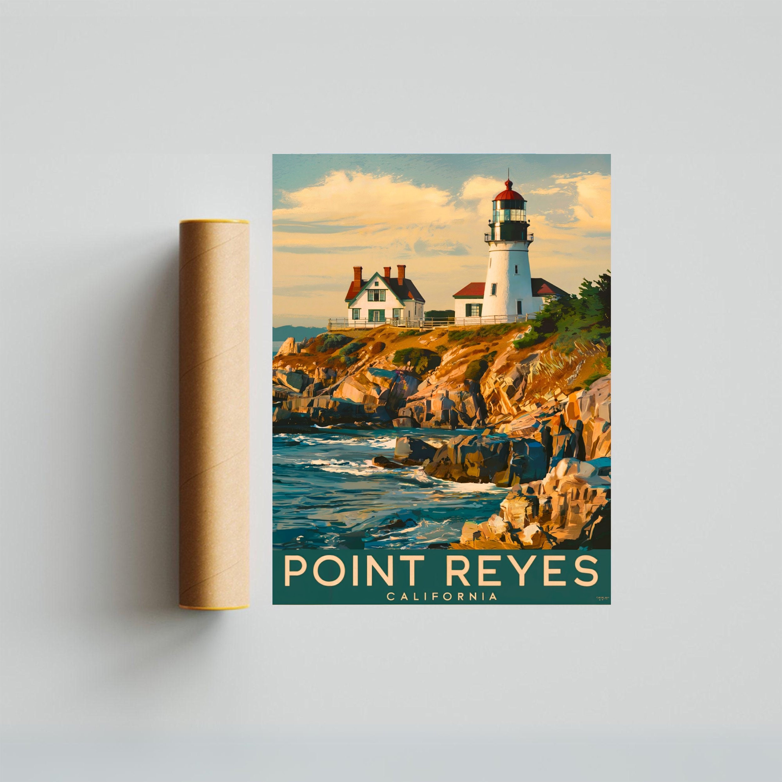Point Reyes Poster Point Reyes Vintage Travel Poster - Point Reyes Print, California Wall ...