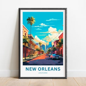 New Orleans Travel Print - New Orleans poster, Louisiana Wall Art, Framed present, Gift Louisiana Present
