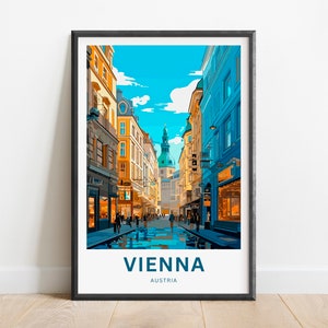 Wien Travel Print - Wien Poster, Österreich Wandkunst, gerahmtes Geschenk, Geschenk Österreich