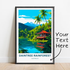 Personalized Daintree Rainforest Travel Print - Daintree Rainforest poster, Queensland, Wall Art, Framed present, Gift Australia Present