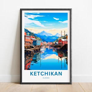 Ketchikan Travel Print - Ketchikan poster, Alaska Wall Art, Framed present, Gift Alaska Present