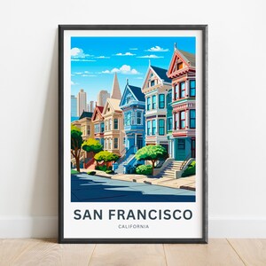 San Francisco Travel Print - San Francisco poster, California Wall Art, Framed present, Gift California Present