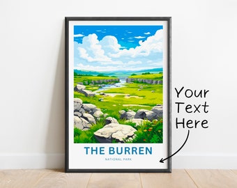 Personalized Burren National Park Travel Print - Burren National Park poster, Ireland Wall Art, Framed present, Gift Ireland Present