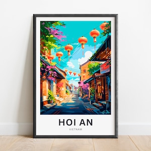 Hoi An Travel Print - Hoi An poster, Vietnam Wall Art, Framed present, Gift Vietnam Present