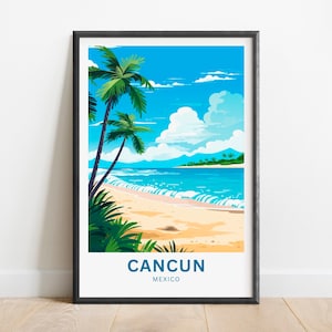 Cancun Travel Print - Cancun poster, Mexico Wall Art, Framed present, Gift Mexico Present