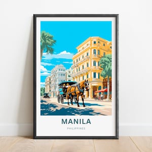 Manila Reisedruck - Manila Poster, Philippinen Wandkunst, gerahmtes Geschenk, Philippinen Geschenk