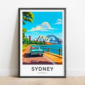 Sydney Travel Print - Sydney poster, Australia Wall Art, Framed present, Gift Australia Present