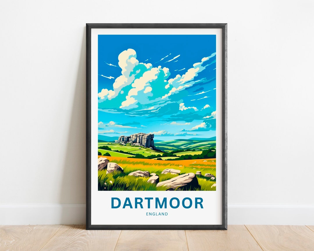 Dartmoor Travel Print Dartmoor Poster, Devon Wall Art, Framed Present