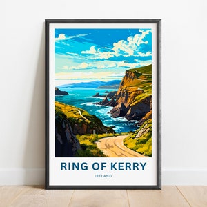 Ring of Kerry Travel Print - Ring of Kerry poster, Ireland Wall Art, Framed present, Gift Ireland Present