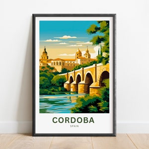 Cordoba Travel Print - Cordoba poster, Spain Wall Art, Framed present, Gift Spain Present