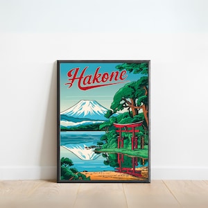 Hakone Vintage Travel Poster - Hakone print, Japan Wall Art, Framed present, Gift Japan Present