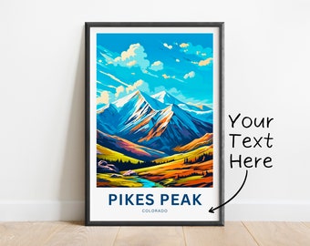 Pikes Peak Reise Druck - Pikes Peak Poster, Colorado Wand Kunst, gerahmtes Geschenk, Geschenk Colorado Present