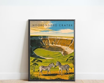 Ngorongoro Crater Wall Art: Tanzania Landscape Print