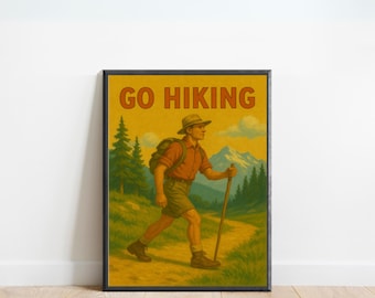 Wanderposter - Retro-Abenteuer Wandkunst für Wanderer und Naturbegeisterte