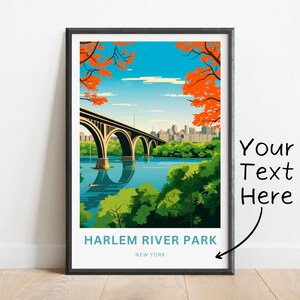 Personalized Harlem River Park Travel Print - Harlem River Park poster, New York Wall Art, Framed present, Gift New York Present