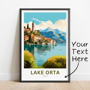 Personalized Lake Orta Travel Print - Lake Orta poster, Italy Wall Art, Framed present, Gift Italy Present