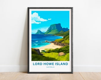 Lord Howe Island Travel Print - Lord Howe Island poster, Australia Wall Art, Framed, Gift Australia Decor Present, Customize Your Text