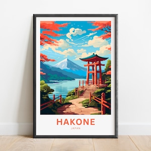 Hakone Travel Print - Hakone poster, Japan Wall Art, Framed present, Gift Japan Present
