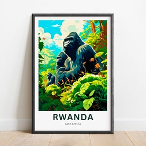 Rwanda Travel Print - Rwanda poster, East Africa Wall Art, Framed present, Gift United Africa Decor, Custom Text Personalized