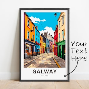 Personalized Galway Travel Print - Galway poster,  Ireland Wall Art, Framed present, Gift  Ireland Present